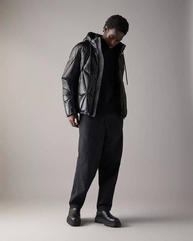Moose Knuckles Mens Down Bomber f26 Iceberg Quilt - Black