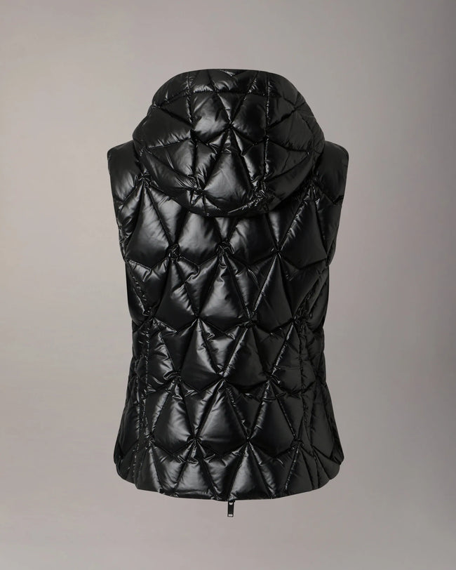 Moose Knuckles Womens Down Vest f26 Iceberg Quilt - Black