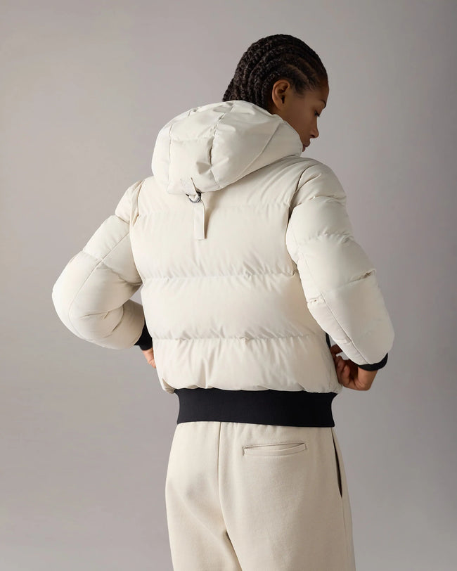 Moose Knuckles Womens Down Bomber f26 Soho - Alabaster