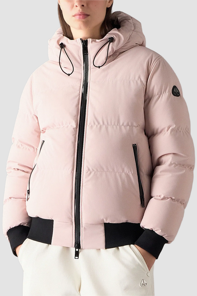 Moose Knuckles Womens Down Bomber f26 Soho - Rosewood