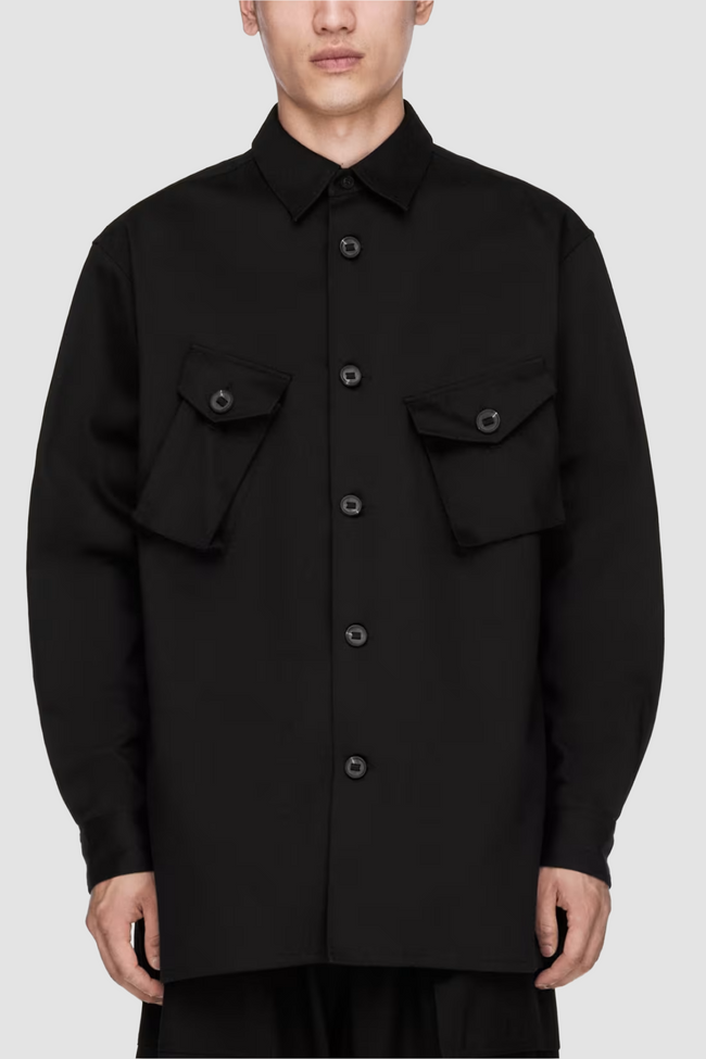 Y-3 Twill Utility Overshirt - Black
