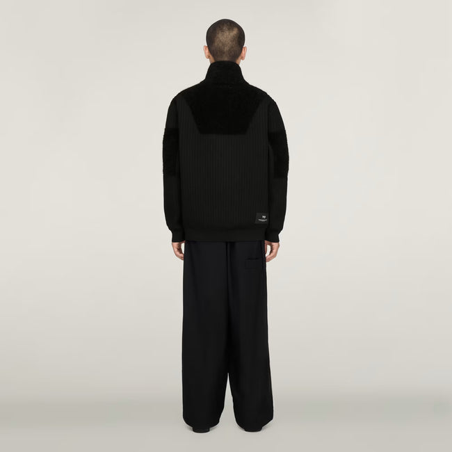 Y-3 Knitted Panel Block Half Zip Sweater - Black