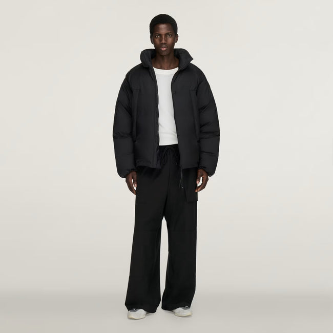 Y-3 Mens Down Jacket Hooded Puffer - Black