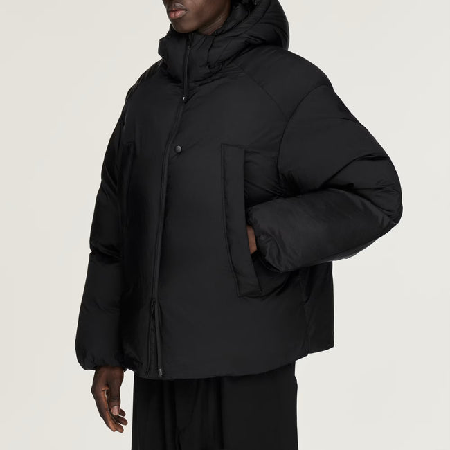 Y-3 Mens Down Jacket Hooded Puffer - Black