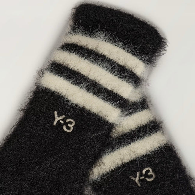 Y-3 3Stripe Gloves - Black/White