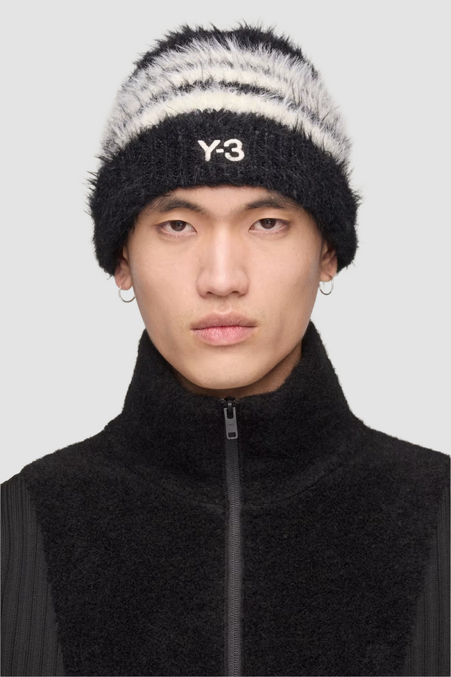 Y-3 3Stripe Beanie - Black/White