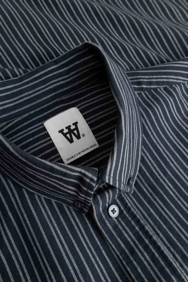 WOOD WOOD WWAdam Stripe Shirt - Navy