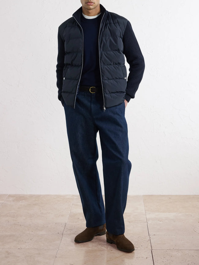 Herno Mens Lite Jacket Merino Quilt - Navy