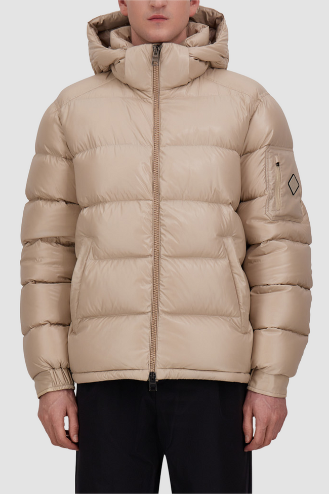 Herno Mens Down Jacket Nylon Puffer - Cream