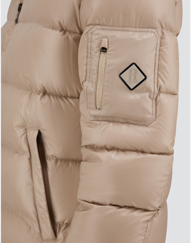 Herno Mens Down Jacket Nylon Puffer - Cream