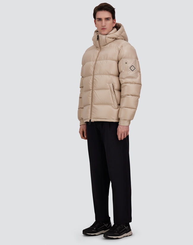 Herno Mens Down Jacket Nylon Puffer - Cream