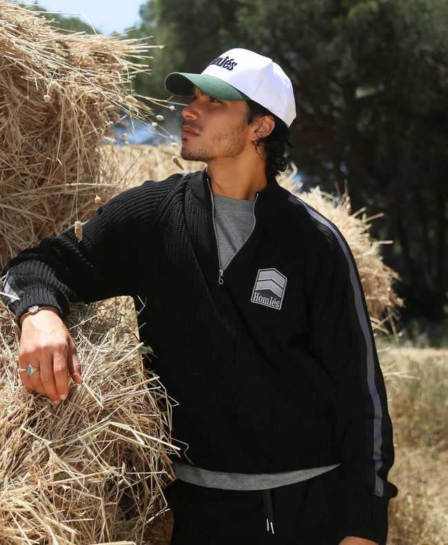 Homies Marbella Racing Half Zip Sweater - Black