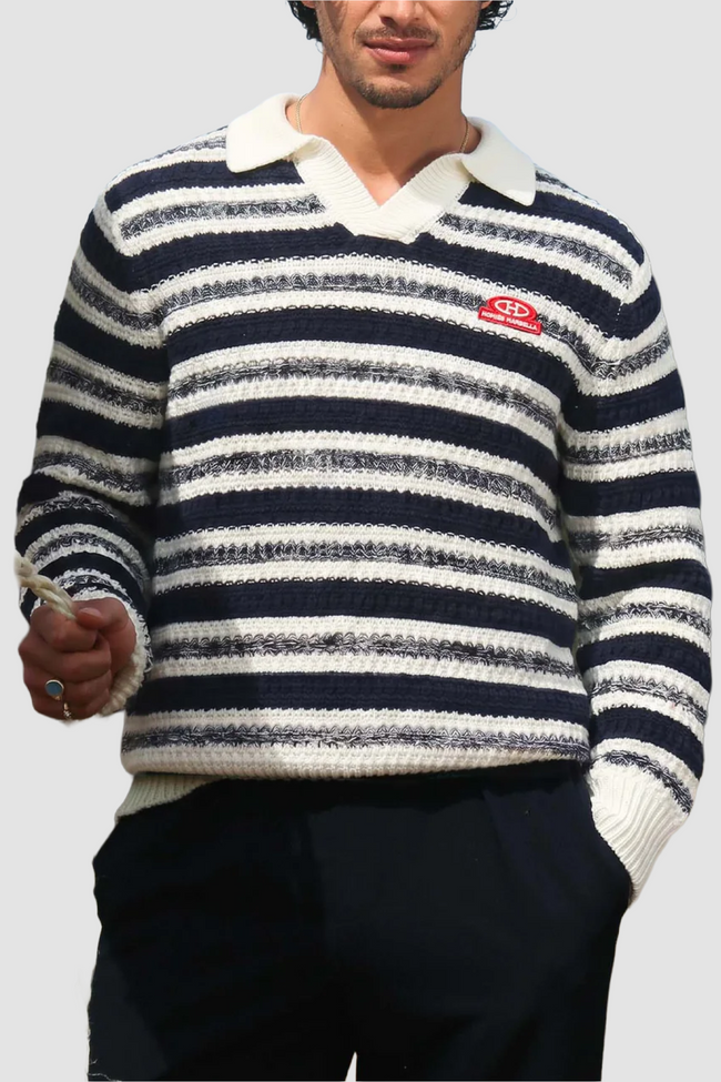 Homies Marbella Knit LS Polo - Navy