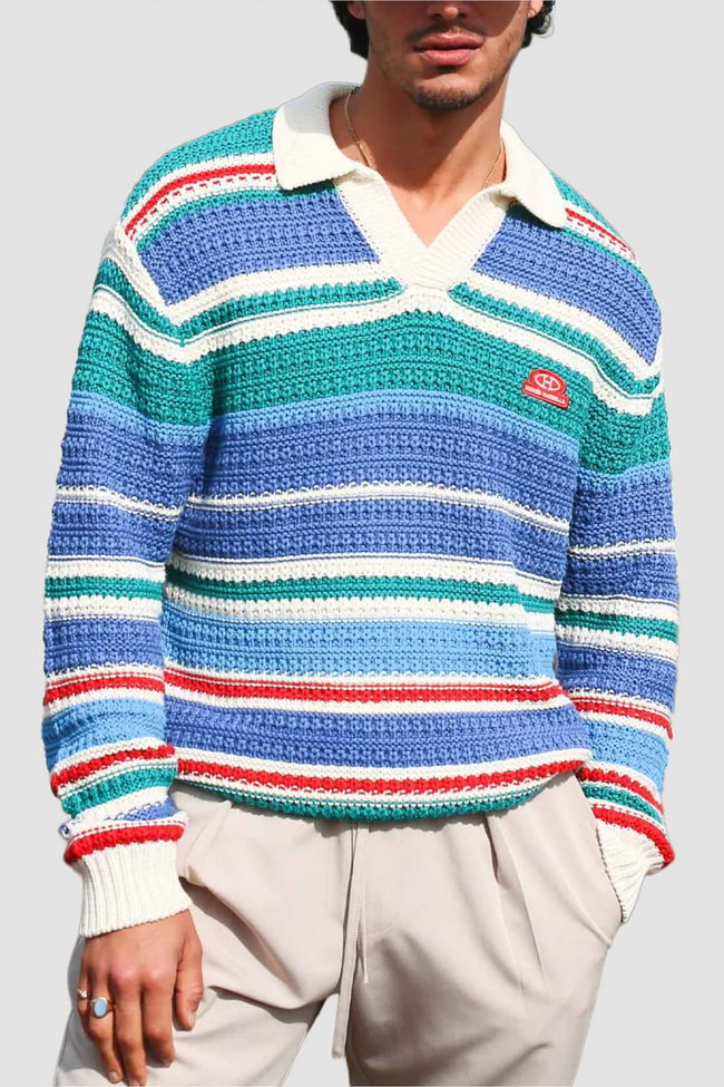 Homies Marbella Knit LS Polo - Multi
