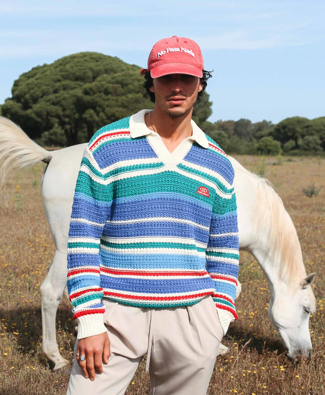 Homies Marbella Knit LS Polo - Multi