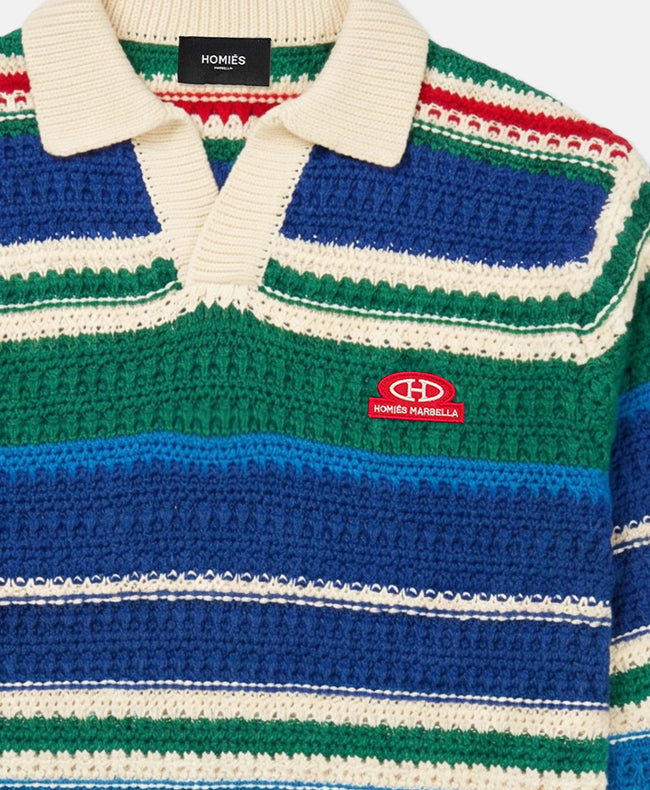 Homies Marbella Knit LS Polo - Multi