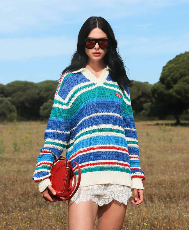 Homies Marbella Knit LS Polo - Multi