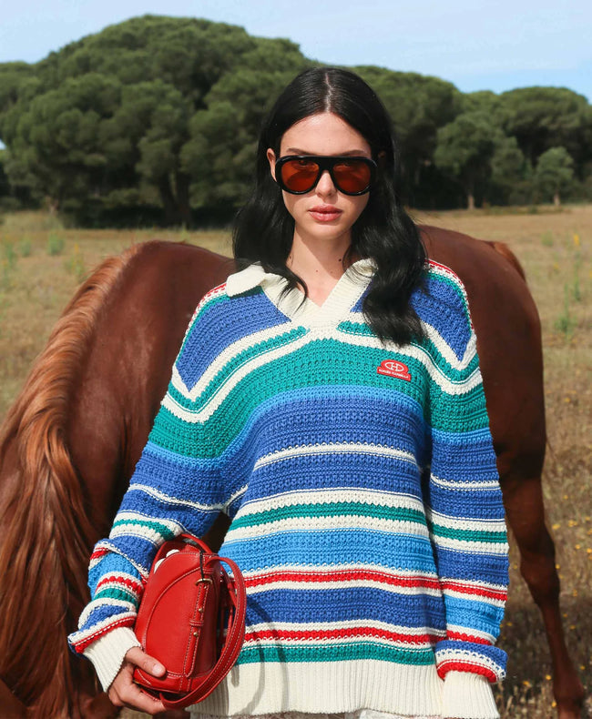 Homies Marbella Knit LS Polo - Multi