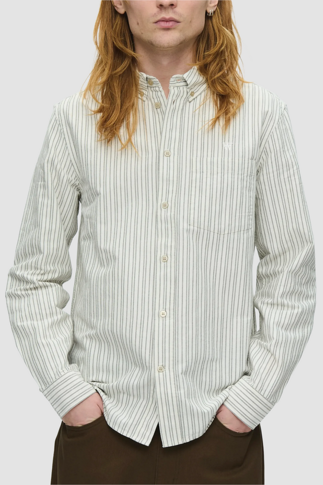 WOOD WOOD WWAdam Stripe Shirt - Ivory