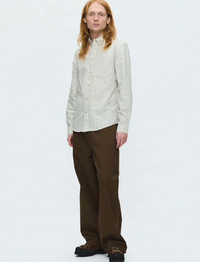 WOOD WOOD WWAdam Stripe Shirt - Ivory