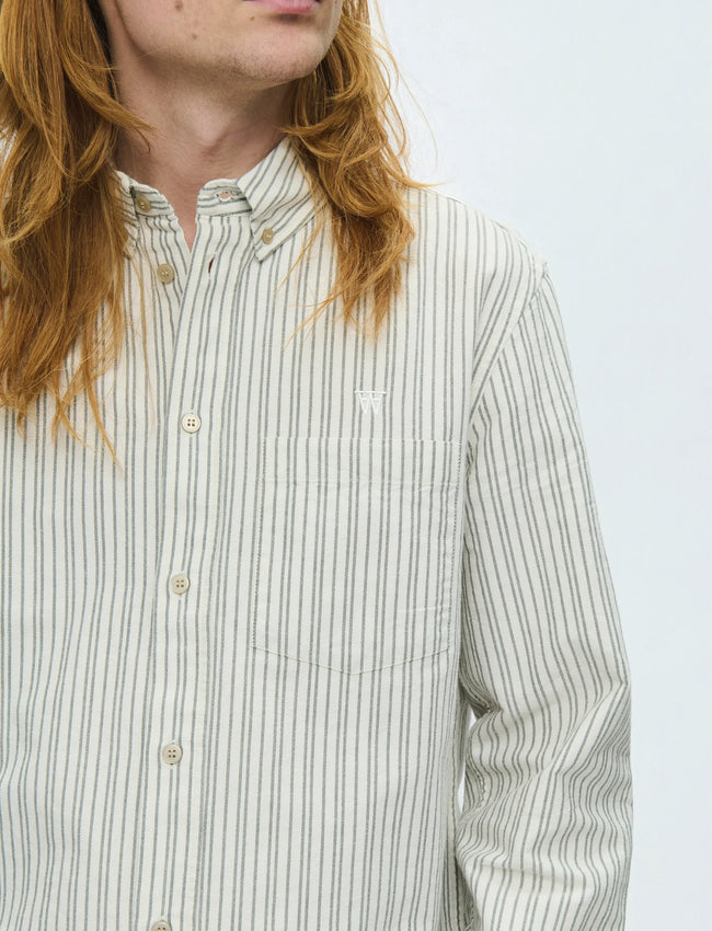 WOOD WOOD WWAdam Stripe Shirt - Ivory