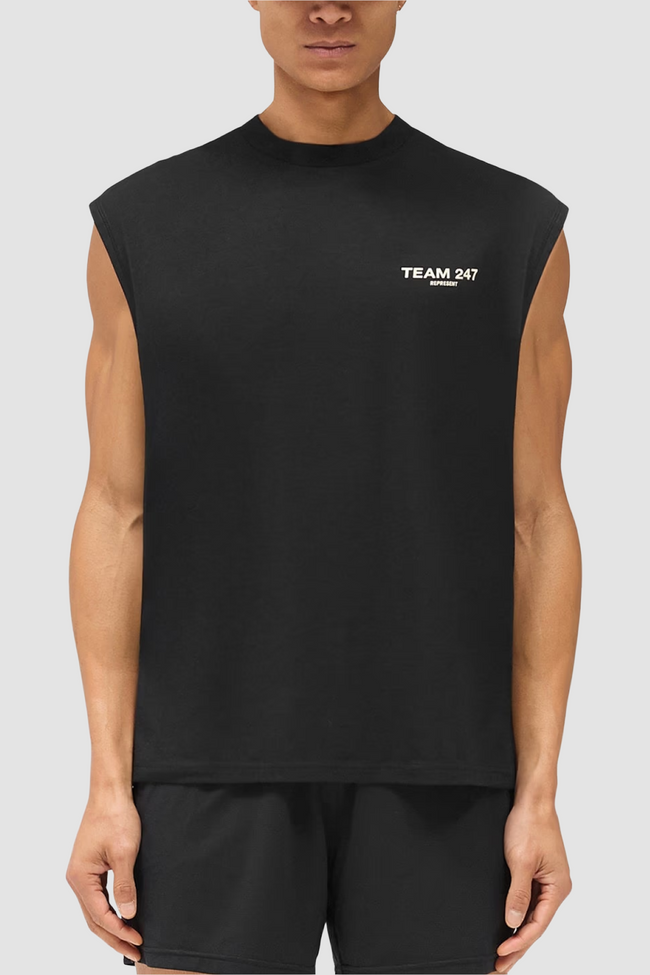 Represent 247 Team 247 Star Oversized Tank - Jet Black