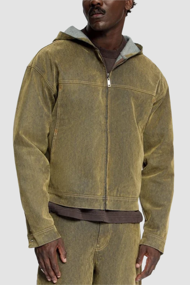 Daily Paper Velvet Shield Denim Jacket - Brown