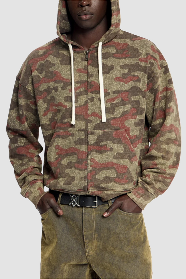 Daily Paper Boxy Camo Zip Up Hoodie - Camouflage