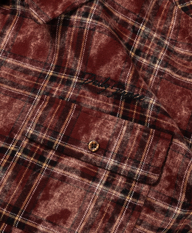 Daily Paper Washed Check LS Shirt - Brown/Burgundy