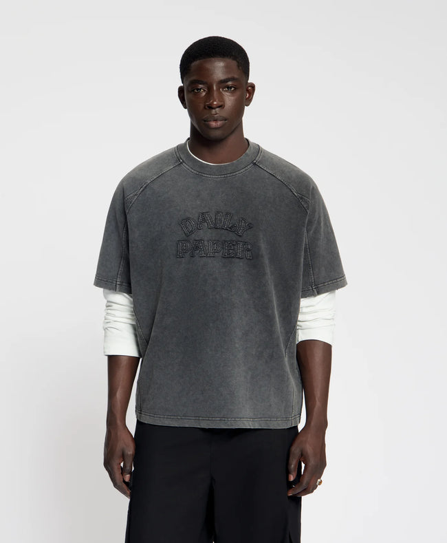 Daily Paper Stacked Dias Raglan Tee - Black
