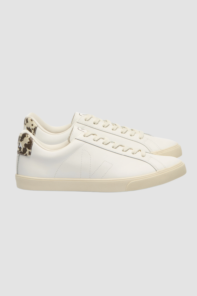 Veja Womens Esplar Leather Sneakers - White/Pierre Wild Country