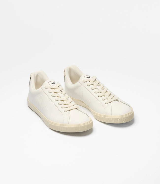 Veja Womens Esplar Leather Sneakers - White/Pierre Wild Country