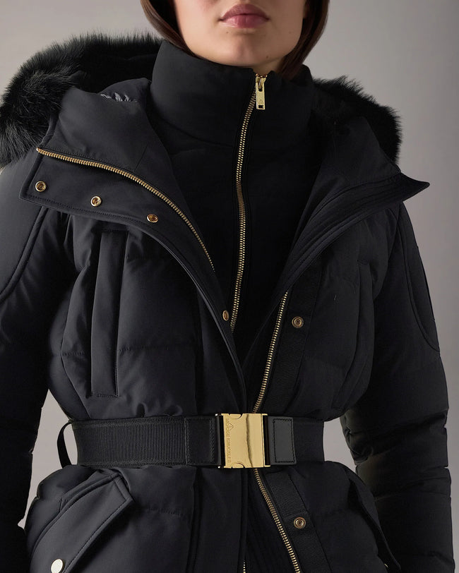 Moose Knuckles Womens Down Jacket f26 Gilded 3Q - Black/Black