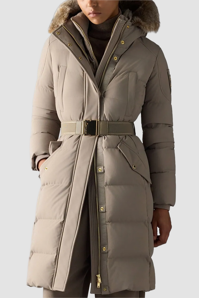 Moose Knuckles Womens Down *Parka f26 Gilded Parka - Ashen/Bronze