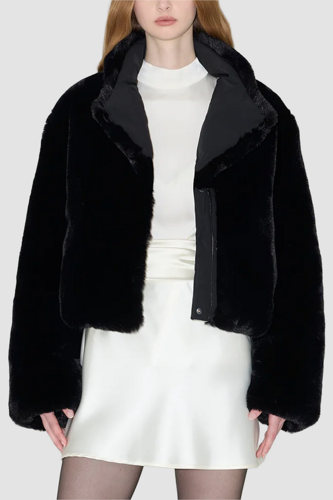 Soia & Kyo Womens Down Bomber Adair Reversible - Black