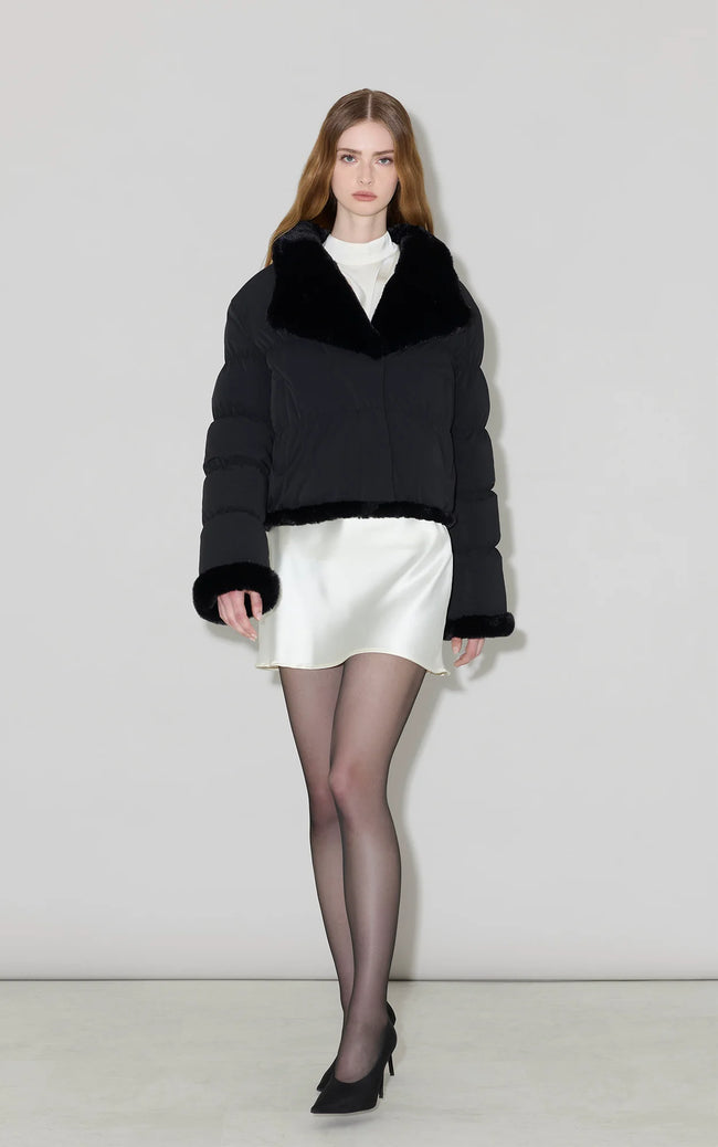 Soia & Kyo Womens Down Bomber Adair Reversible - Black