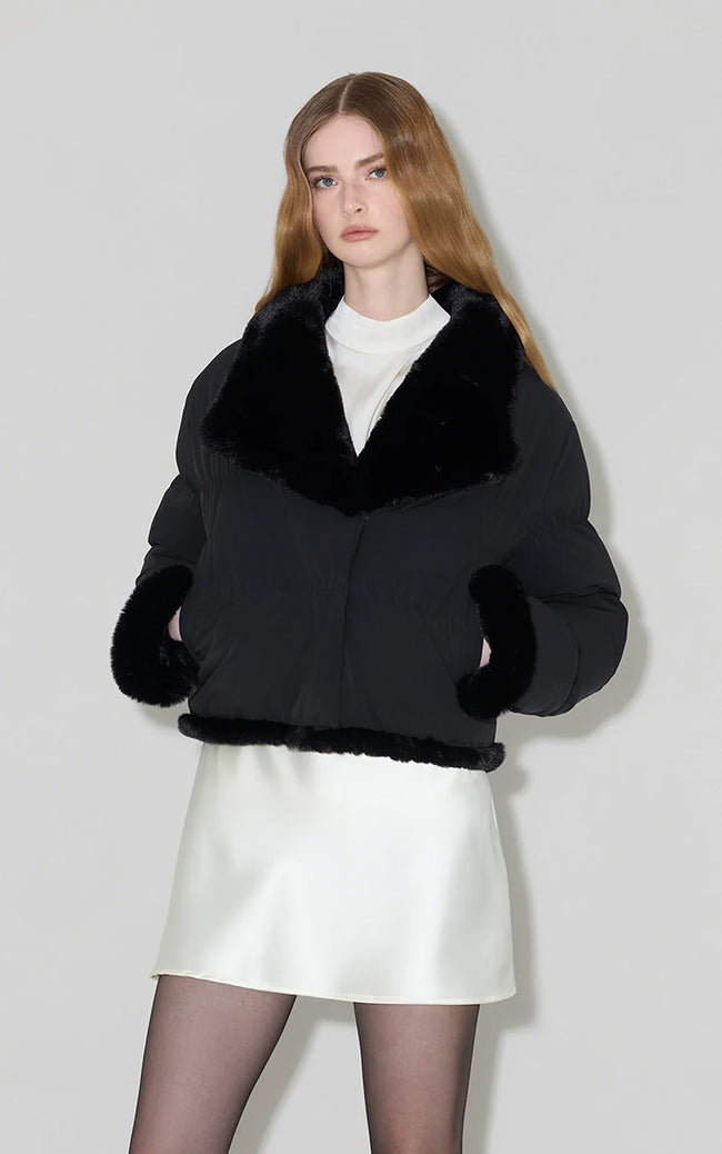 Soia & Kyo Womens Down Bomber Adair Reversible - Black