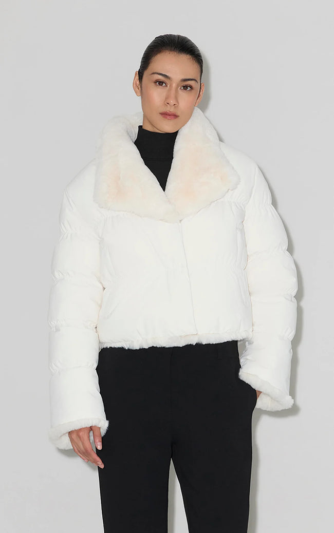 Soia & Kyo Womens Down Bomber Adair Reversible - Powder