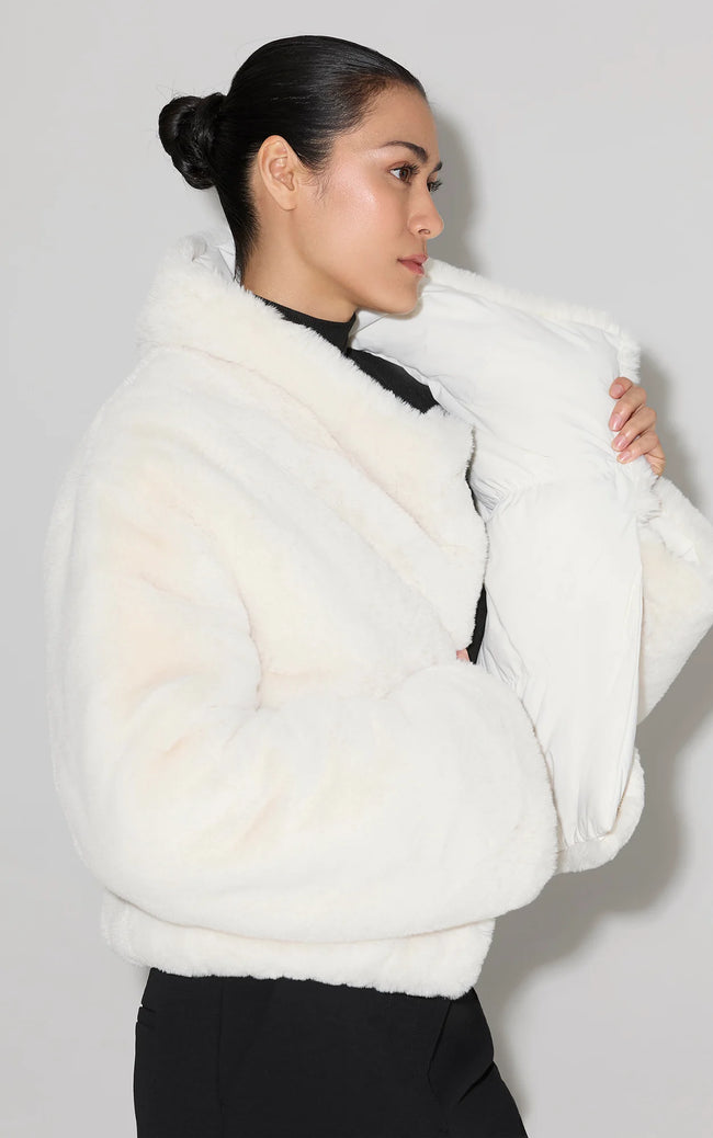 Soia & Kyo Womens Down Bomber Adair Reversible - Powder