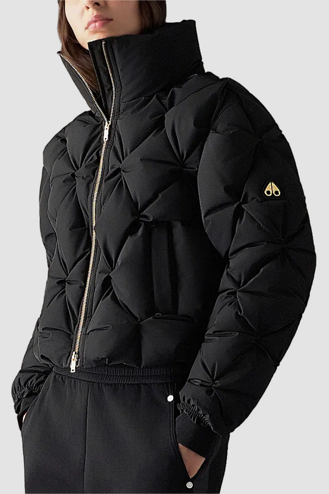 Moose Knuckles Mens Down Bomber f26 Glint Tufted Puffer - Black