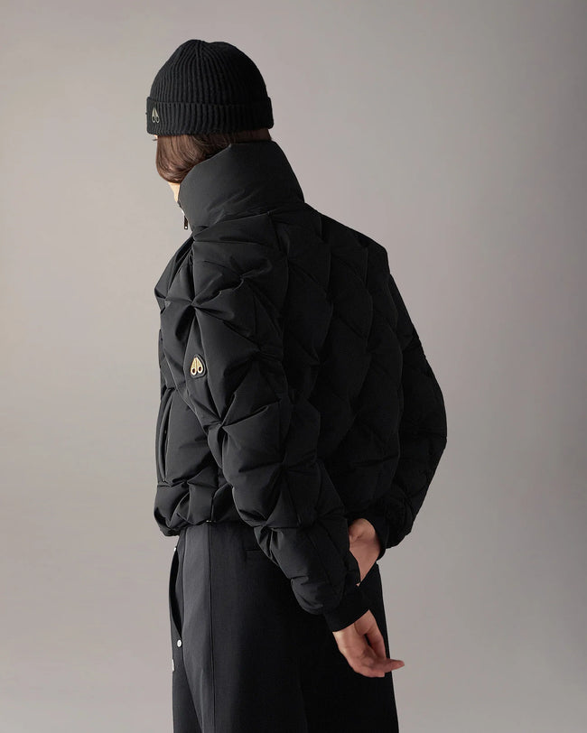 Moose Knuckles Mens Down Bomber f26 Glint Tufted Puffer - Black