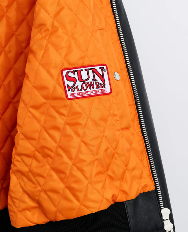 Sunflower Leather Flight Jacket - Black