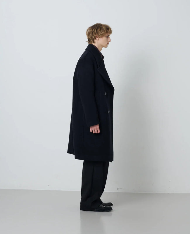 Sunflower Double Breasted Overcoat - Black