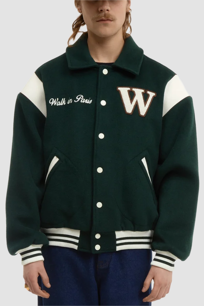 Walk In Paris Varsity Jacket - Green