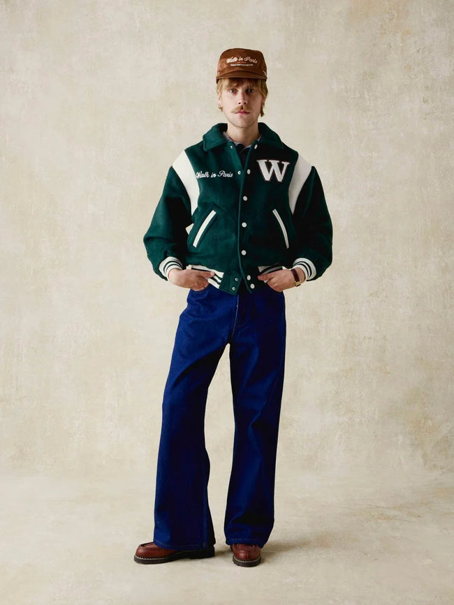 Walk In Paris Varsity Jacket - Green