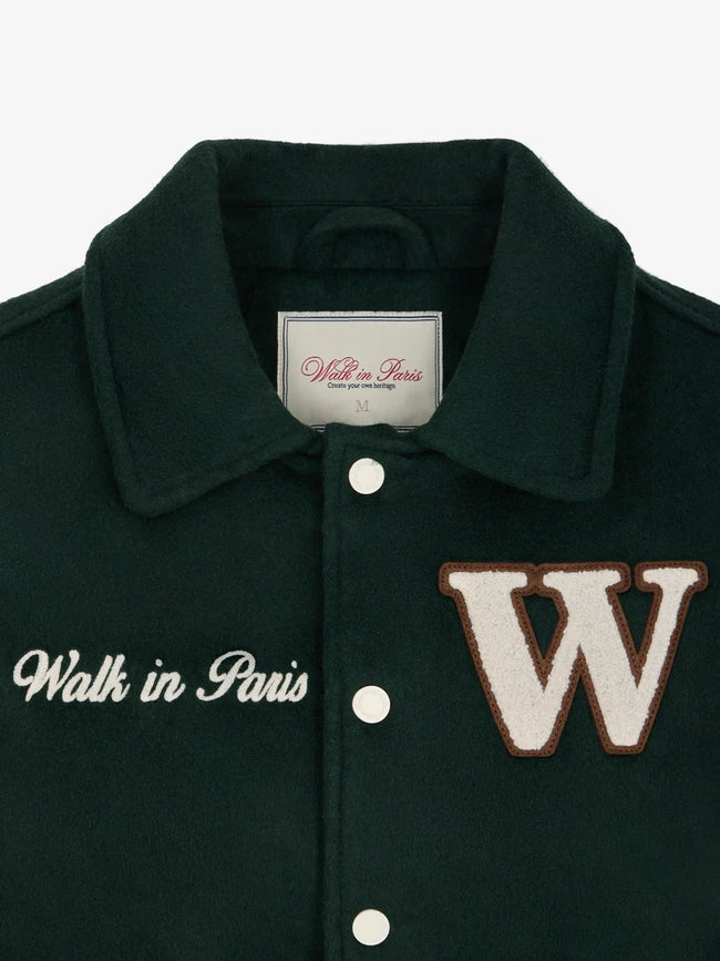 Walk In Paris Varsity Jacket - Green