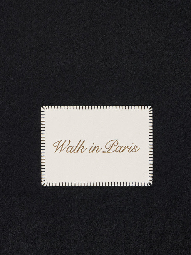 Walk In Paris Classic Wool Scarf - Black