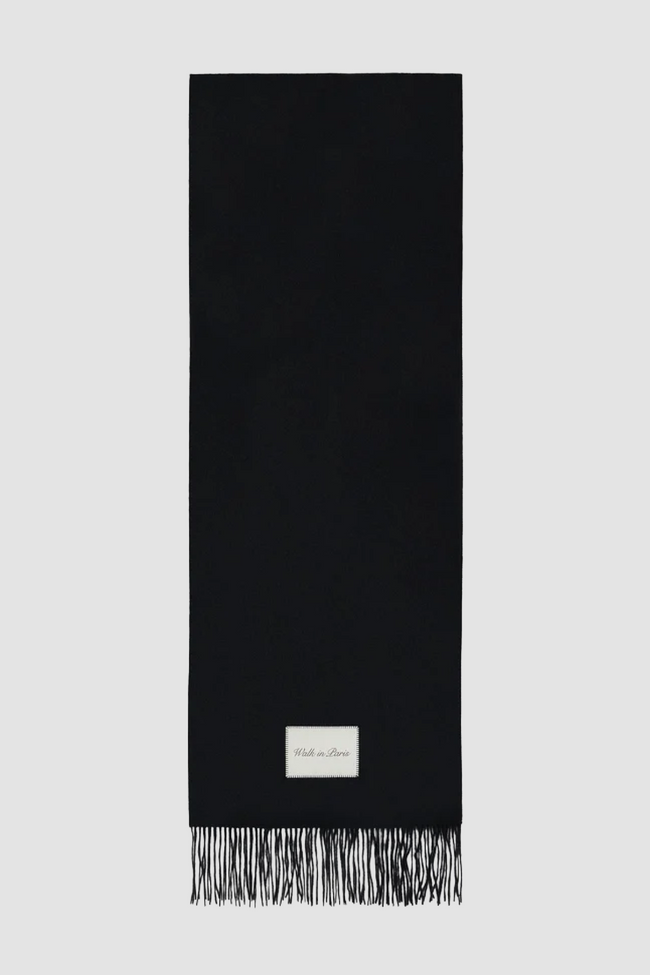 Walk In Paris Classic Wool Scarf - Black