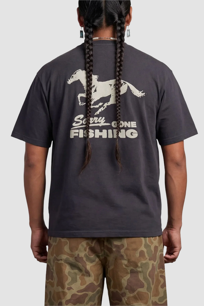 Nikben Pocket Fish Tee - Washed Black