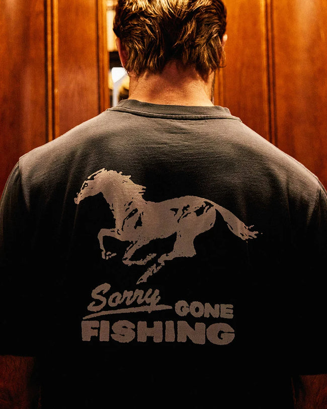 Nikben Pocket Fish Tee - Washed Black